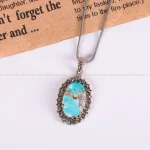 گردنبند فیروزه زنانه کد 2553