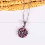 گردنبند یاقوت سرخ زنانه کد 2556