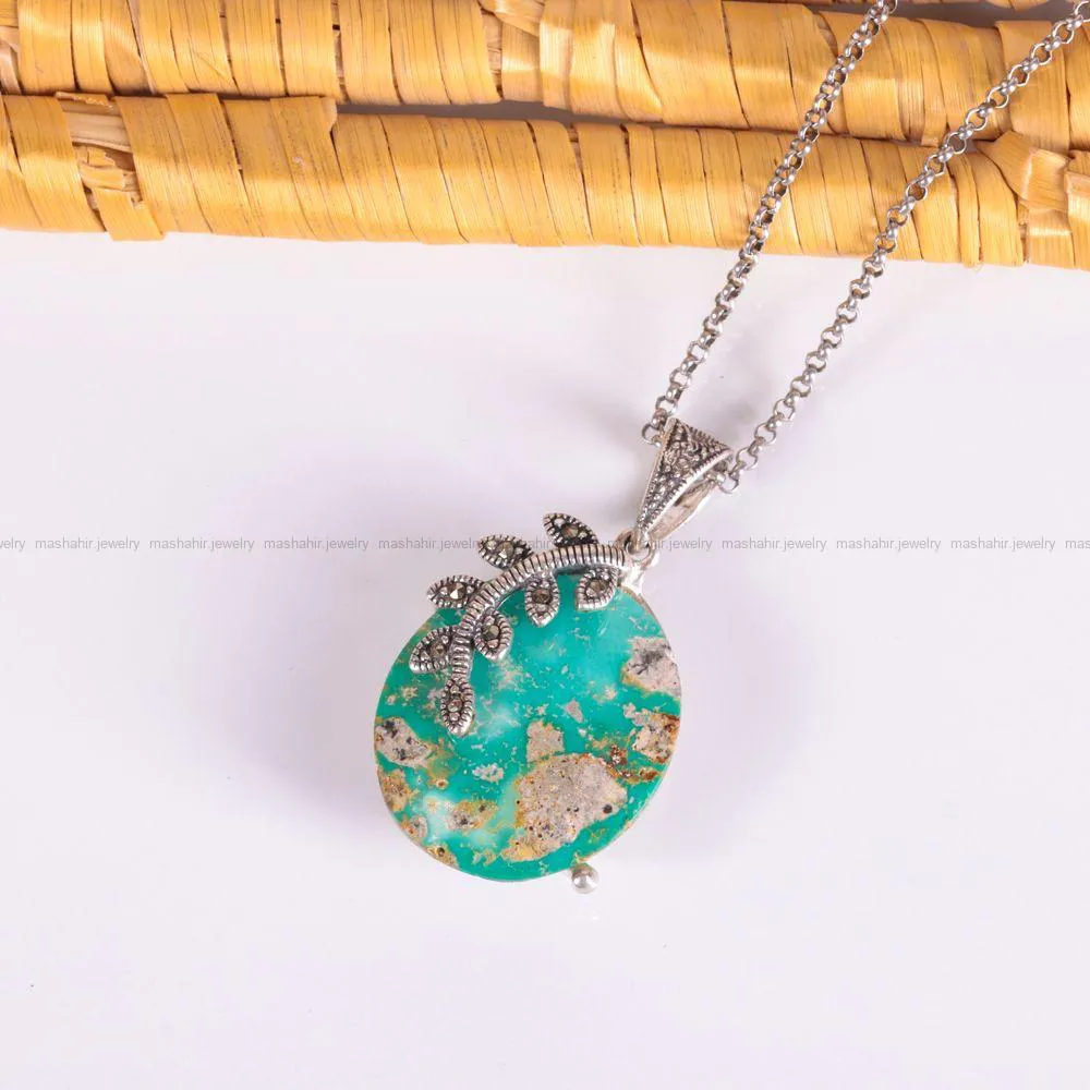 گردنبند فیروزه زنانه کد 2563
