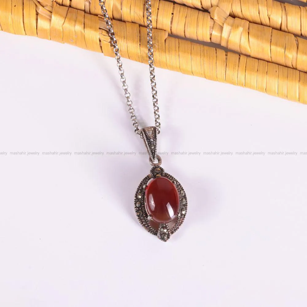 گردنبند عقیق زنانه کد 2564