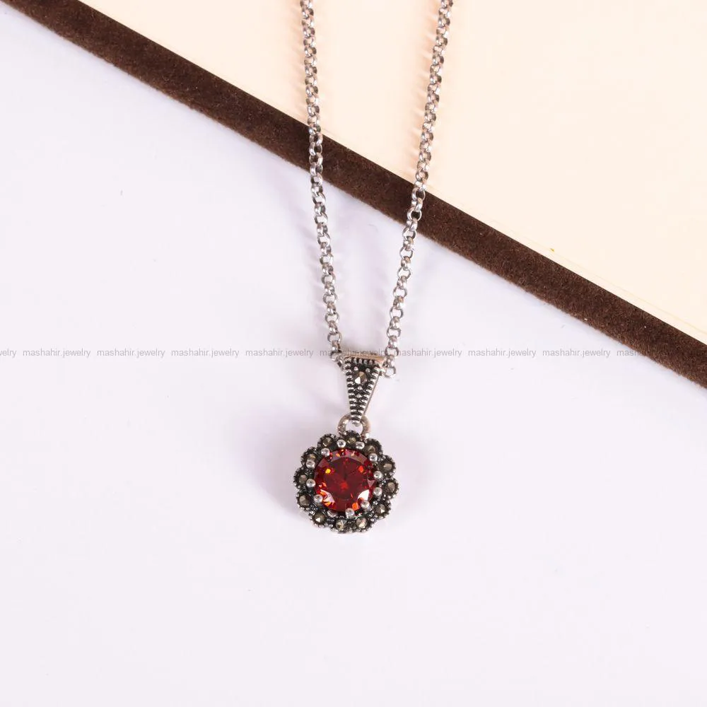 گردنبند طرح یاقوت زنانه کد 2567