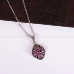 گردنبند یاقوت سرخ زنانه کد 2571