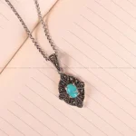 گردنبند فیروزه زنانه کد 2572