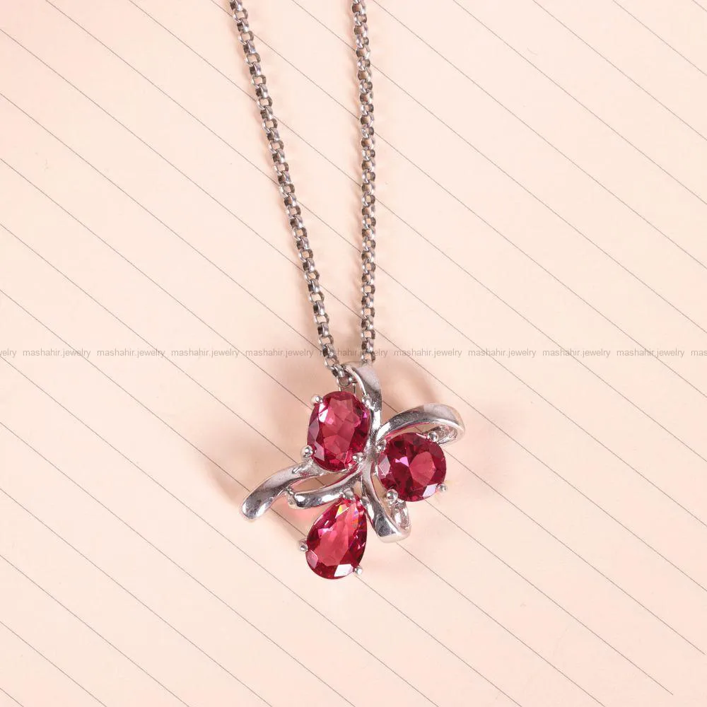 گردنبند طرح یاقوت زنانه کد 2577