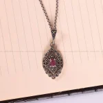 گردنبند یاقوت سرخ زنانه کد 2579