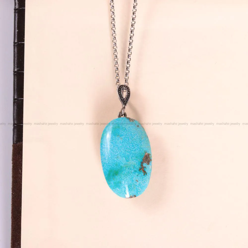 گردنبند فیروزه زنانه کد 2581
