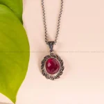 گردنبند طرح یاقوت زنانه کد 2594