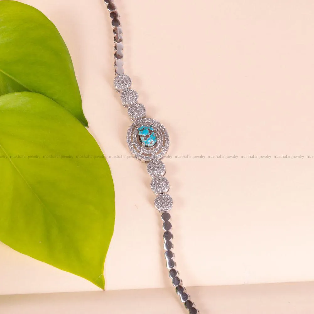 دستبند فیروزه زنانه کد 2602