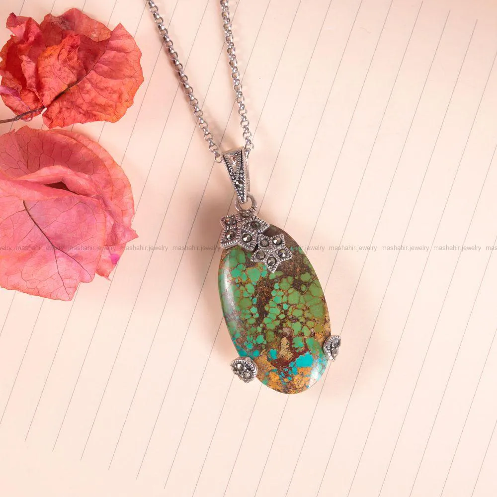 گردنبند فیروزه زنانه کد 2621