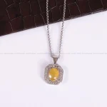 گردنبند یاقوت زرد زنانه کد 2627