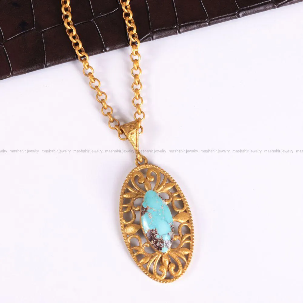 گردنبند فیروزه زنانه کد 2629