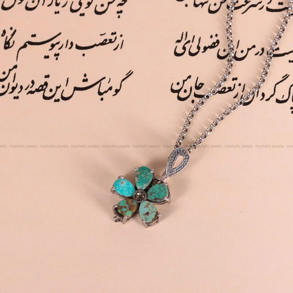 گردنبند فیروزه زنانه کد 2633