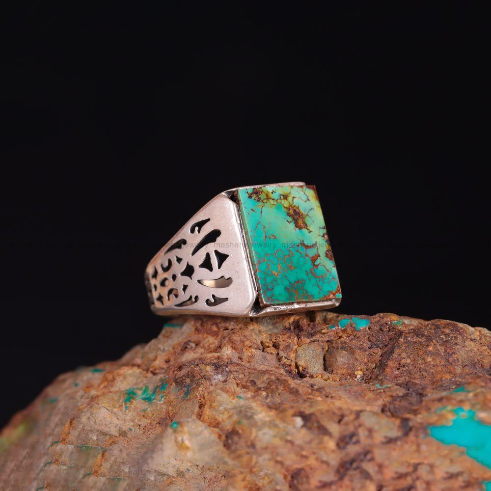 انگشتر فیروزه شجری مردانه کد 3100