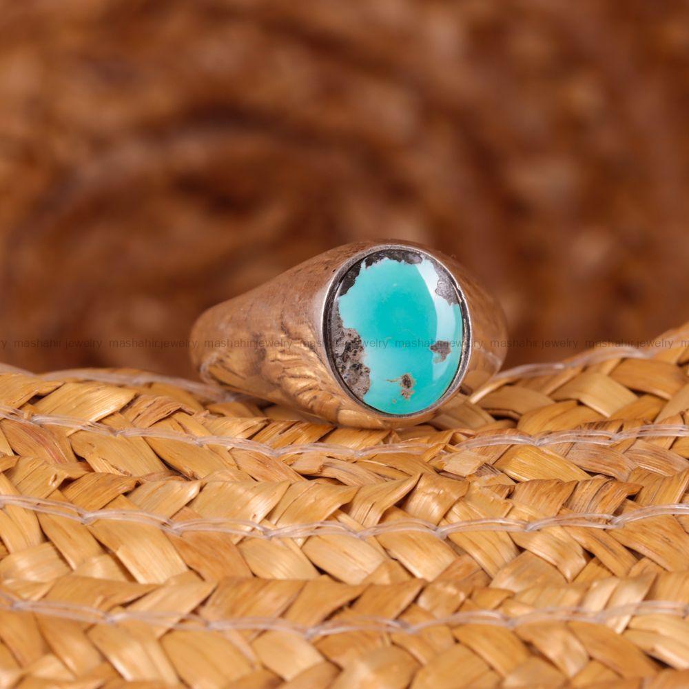 انگشتر فیروزه شجری مردانه کد 3007
