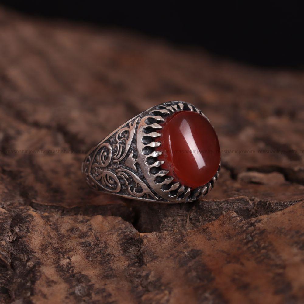 انگشتر عقیق یمن مردانه کد 3036