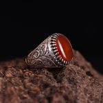 انگشتر عقیق یمن مردانه کد 3038