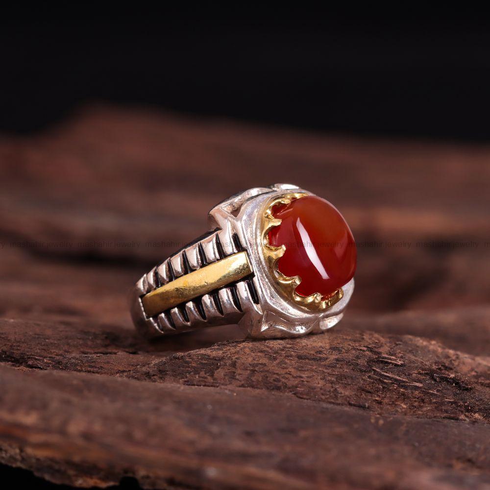انگشتر عقیق یمن مردانه کد 3050