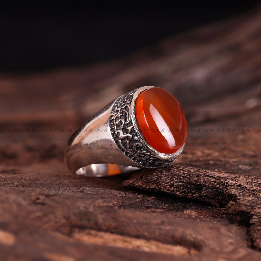 انگشتر عقیق یمن مردانه کد 3052