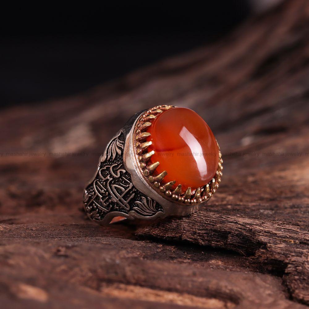 انگشتر عقیق یمن مردانه کد 3056