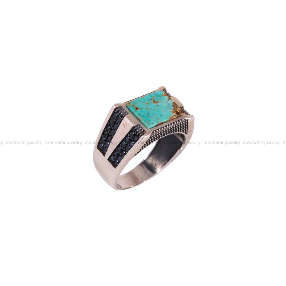 انگشتر فیروزه شجری مردانه کد 3118