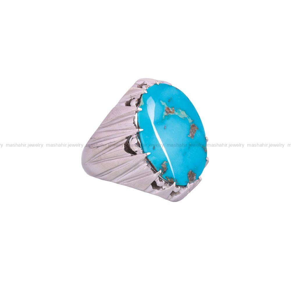 انگشتر فیروزه شجری مردانه کد 3067