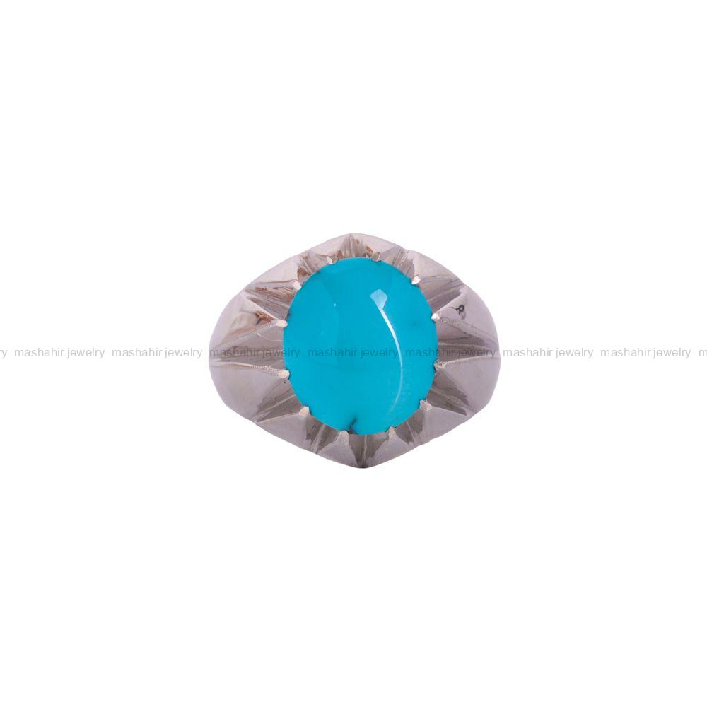 انگشتر فیروزه عجمی مردانه کد 3089