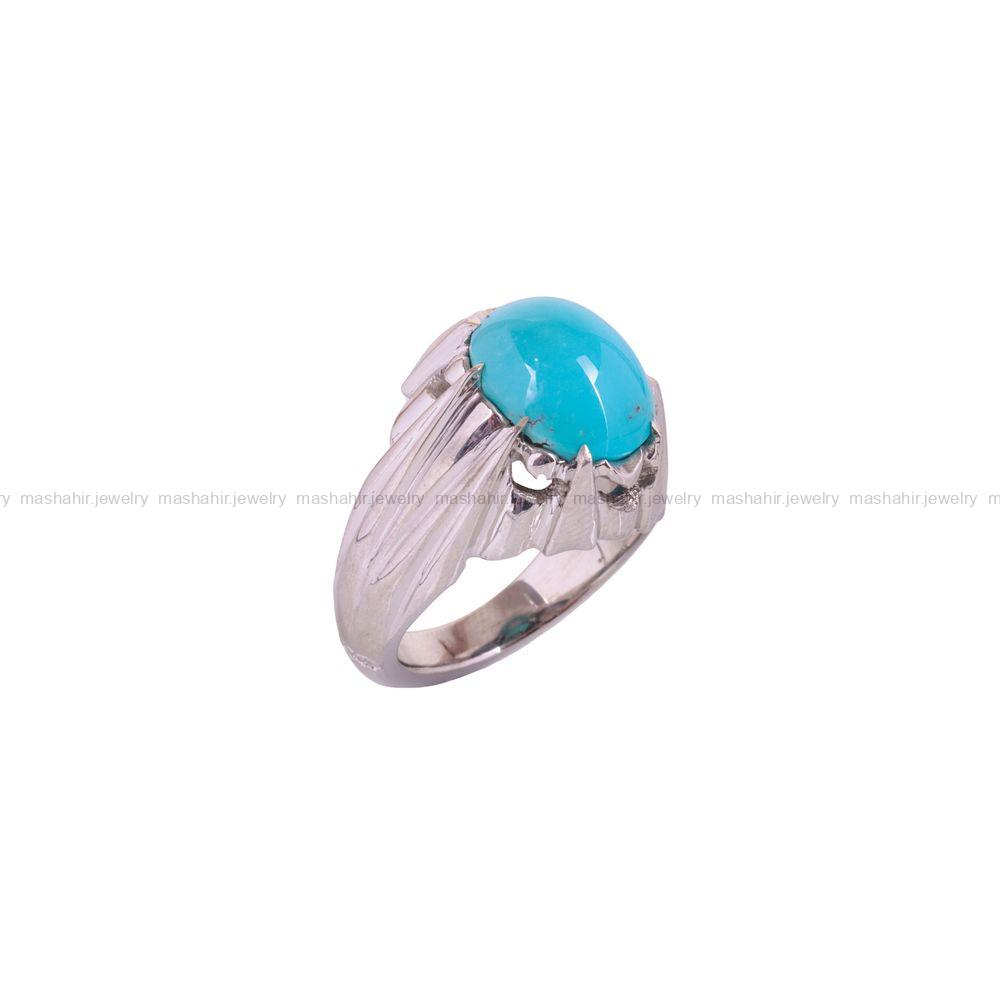 انگشتر فیروزه عجمی مردانه کد 3090