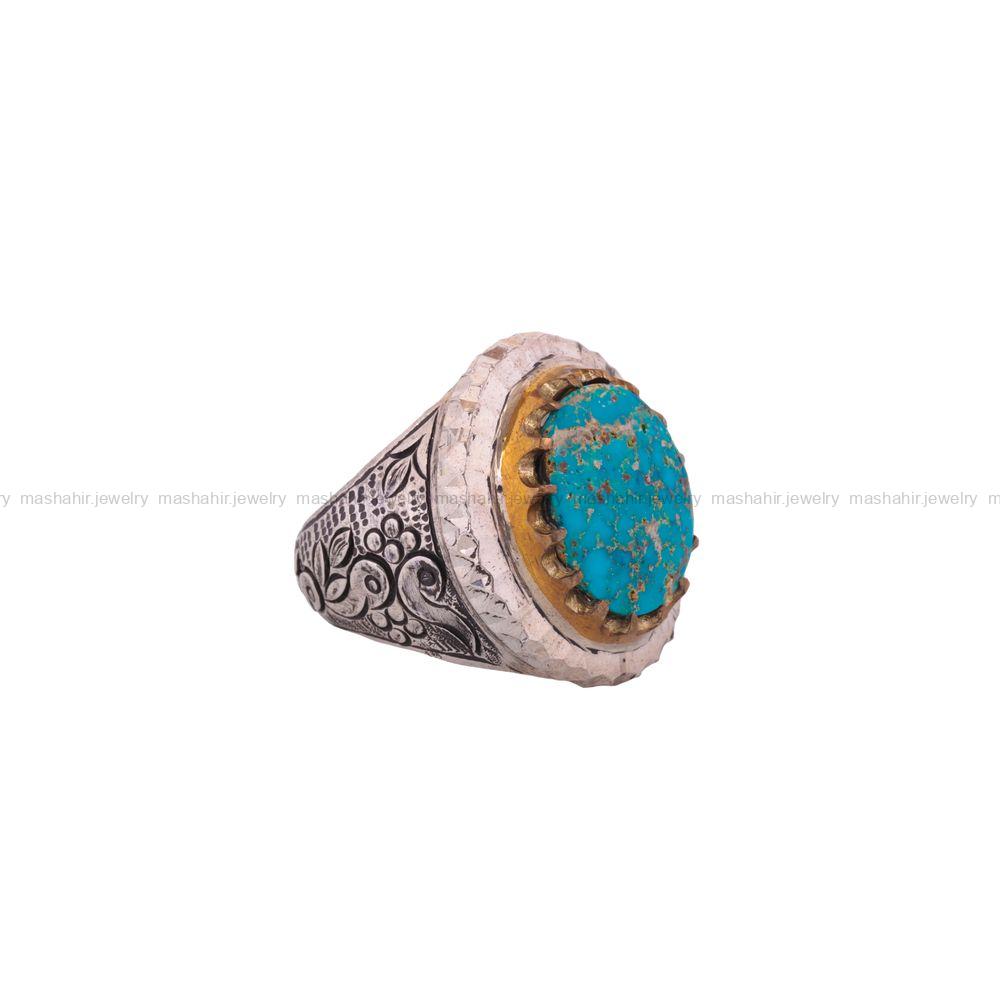 انگشتر فیروزه شجری مردانه کد 3165