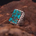 انگشتر فیروزه شجری مردانه کد 3057