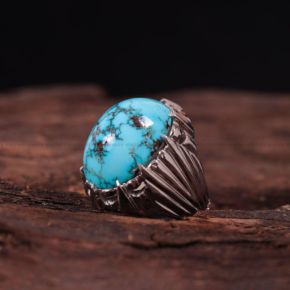 انگشتر فیروزه شجری مردانه کد 3062