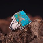 انگشتر فیروزه شجری مردانه کد 3065