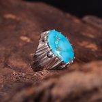 انگشتر فیروزه شجری مردانه کد 3067