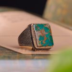 انگشتر فیروزه شجری مردانه کد 3196