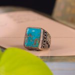انگشتر فیروزه شجری مردانه کد 3200