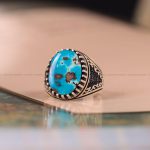 انگشتر فیروزه شجری مردانه کد 3106