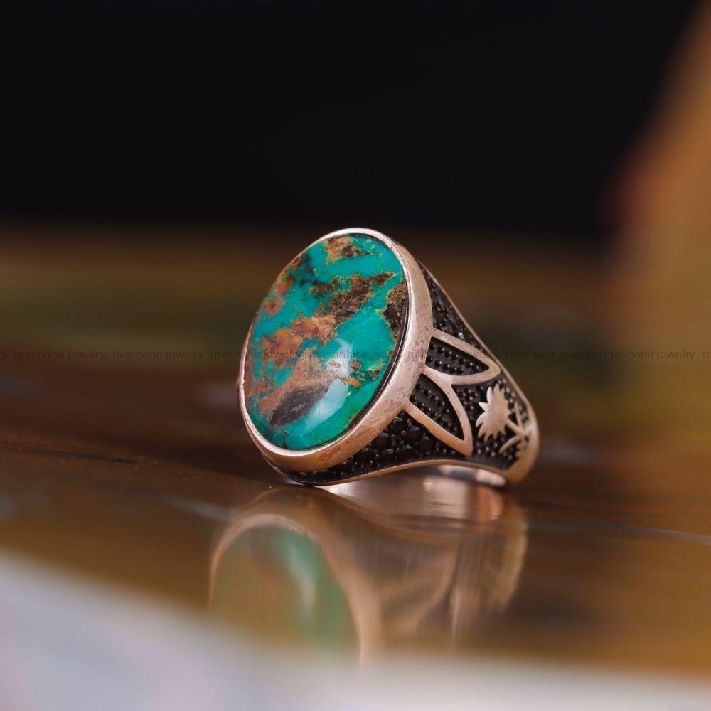 انگشتر فیروزه شجری مردانه کد 3117