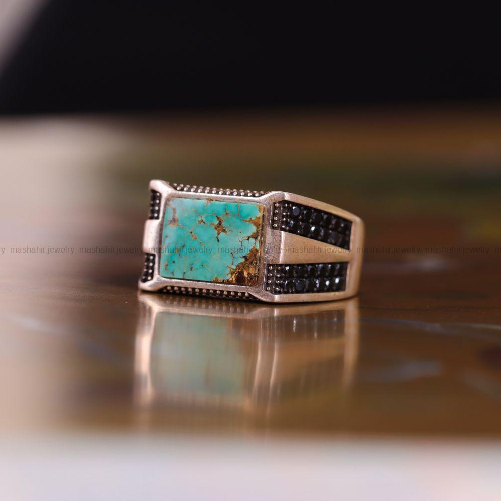 انگشتر فیروزه شجری مردانه کد 3118