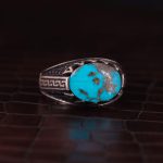 انگشتر فیروزه شجری مردانه کد 3128