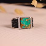 انگشتر فیروزه شجری مردانه کد 3134