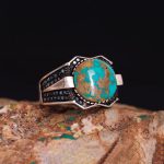 انگشتر فیروزه شجری مردانه کد 3156