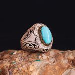 انگشتر فیروزه عجمی مردانه کد 3294