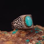 انگشتر فیروزه عجمی مردانه کد 3309