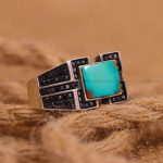 انگشتر فیروزه شجری مردانه کد 3328