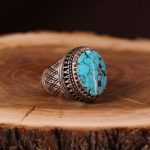 انگشتر فیروزه شجری مردانه کد 3350