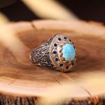 انگشتر فیروزه عجمی مردانه کد 3354