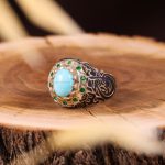 انگشتر فیروزه عجمی مردانه کد 3357