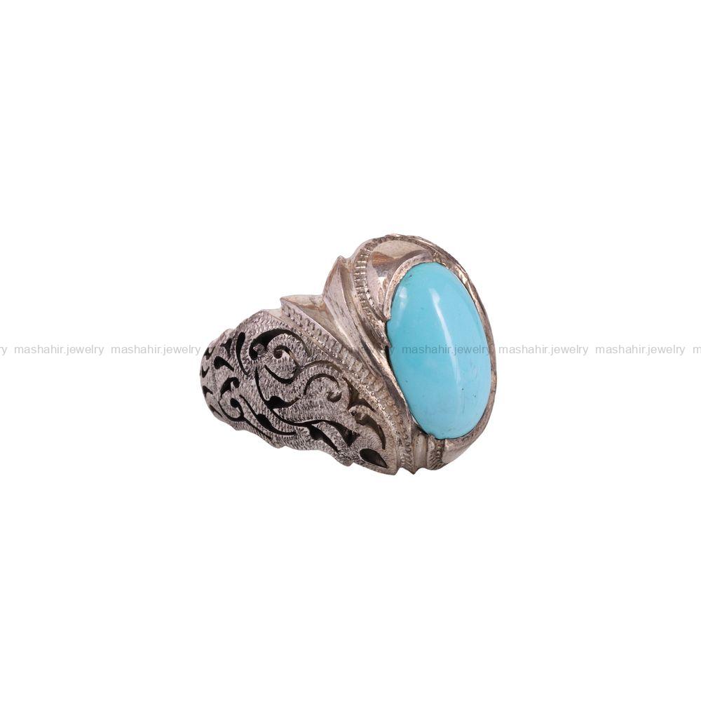 انگشتر فیروزه عجمی مردانه کد 3247