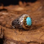 انگشتر فیروزه عجمی مردانه کد 3257