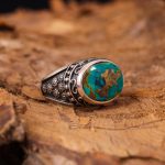 انگشتر فیروزه شجری مردانه کد 3258