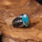 انگشتر فیروزه شجری مردانه کد 3259